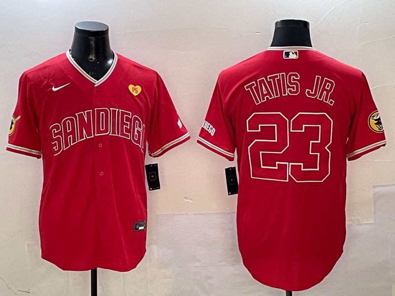Men San Diego Padres #23 Tatis jr Red Jointly Name Game Nike 2025 MLB Jersey style 4